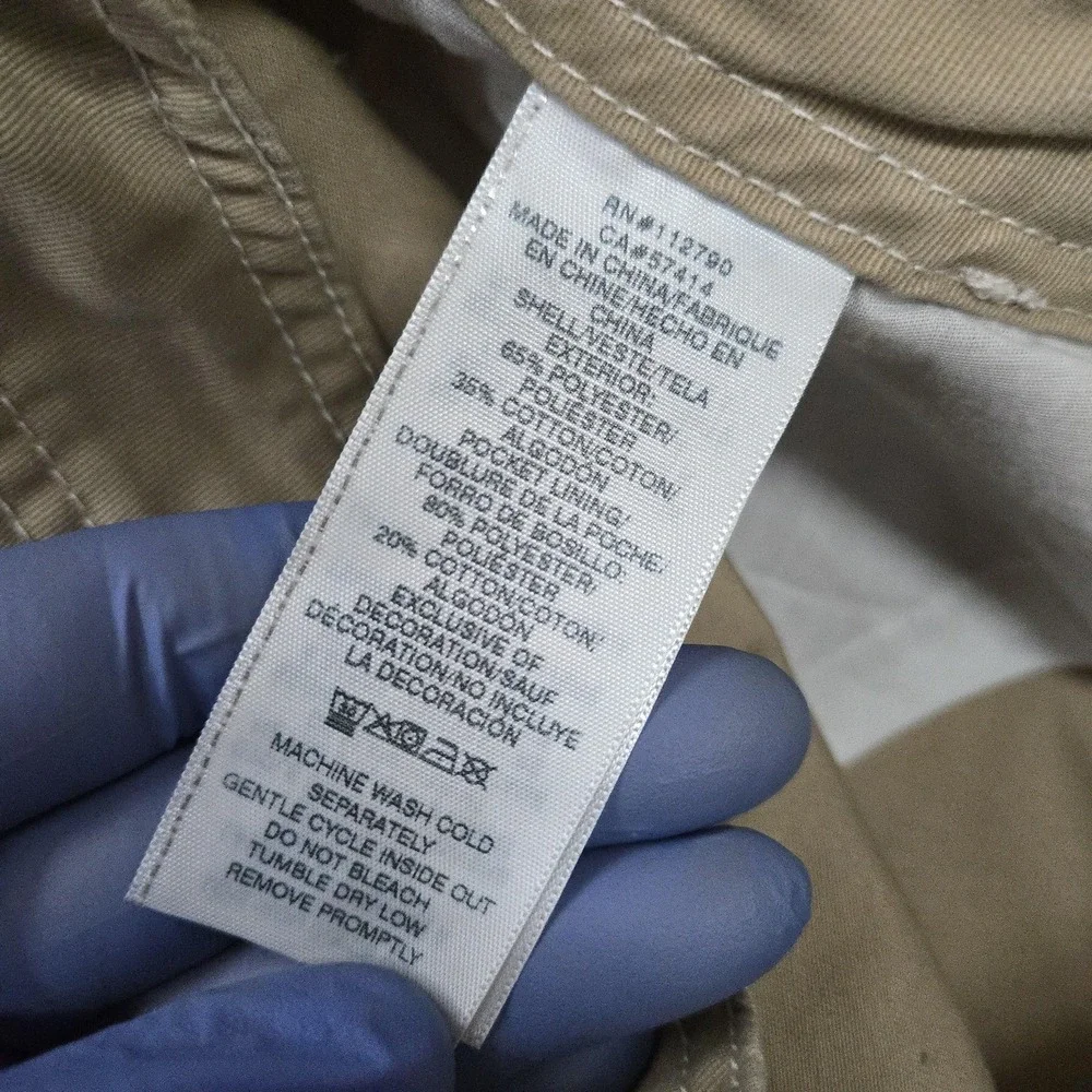 True Religion Cargo Pants Mens 32x32 Beige Canvas Logo Pockets Casual Workwear